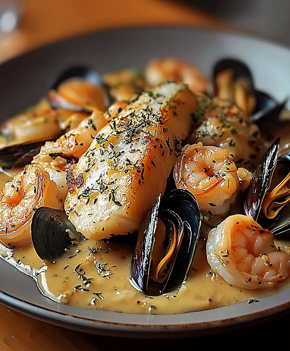 Lotte moules crevettes