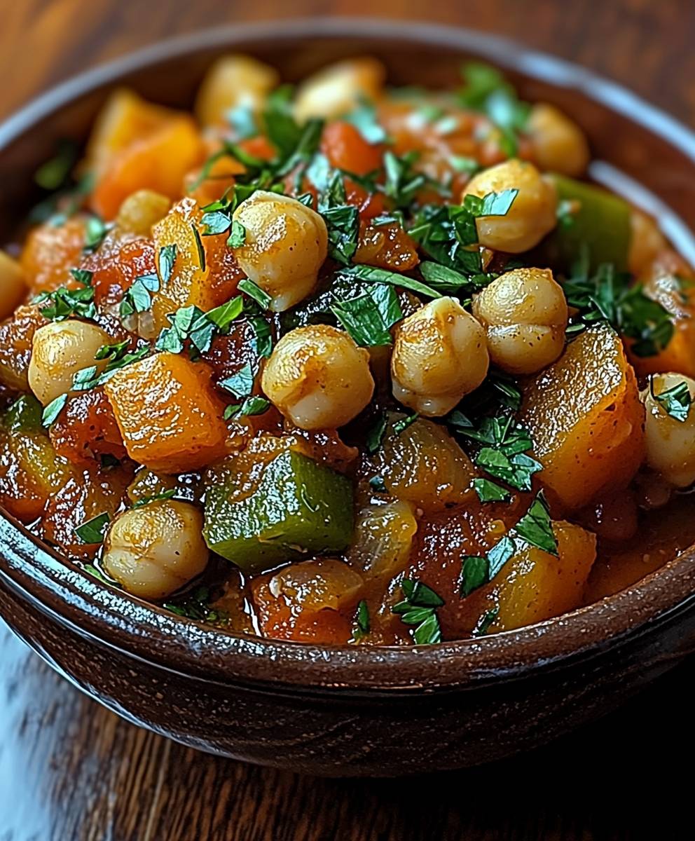 Tajine marocain légumes pois chiches