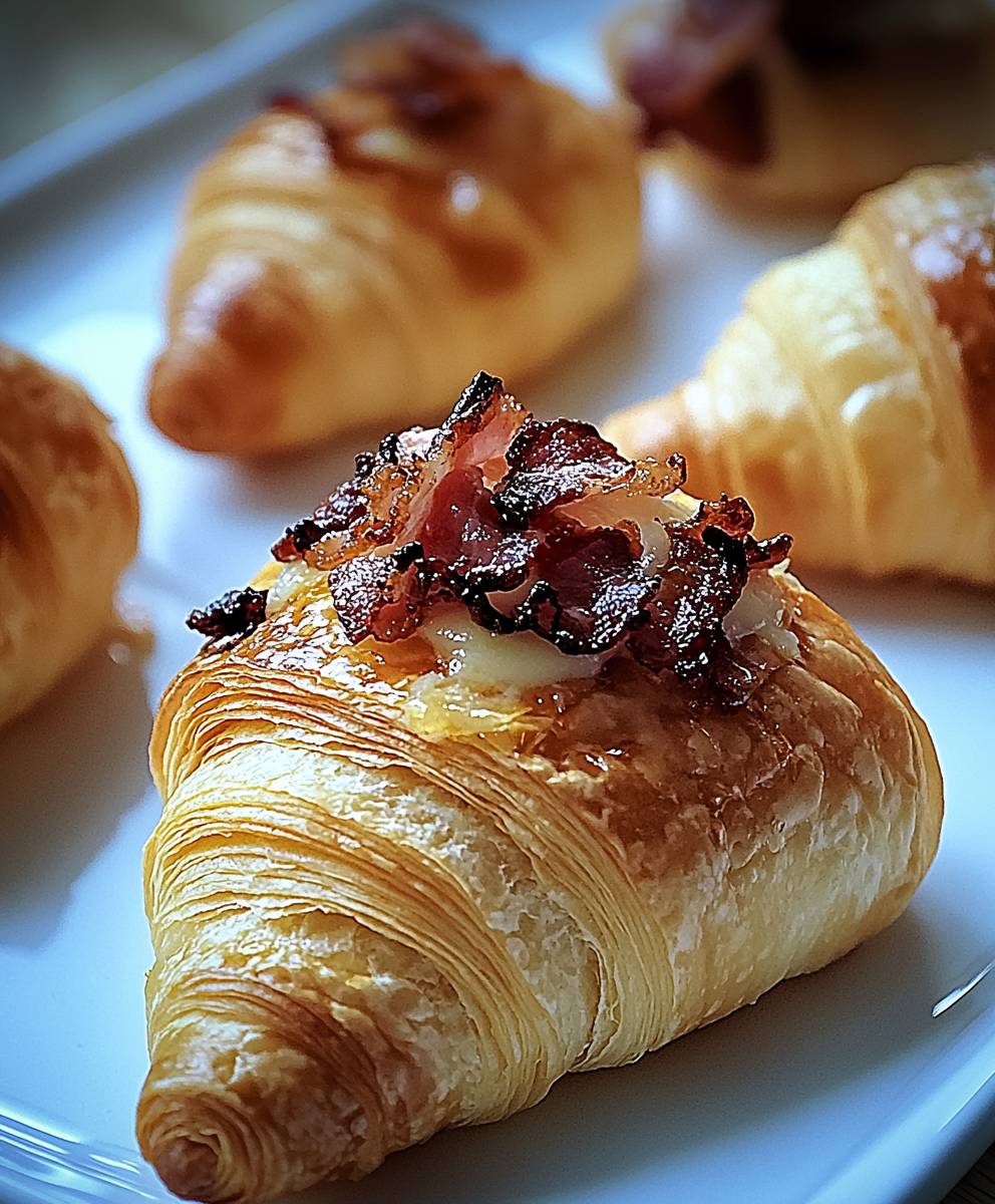 Croissants lardons raclette
