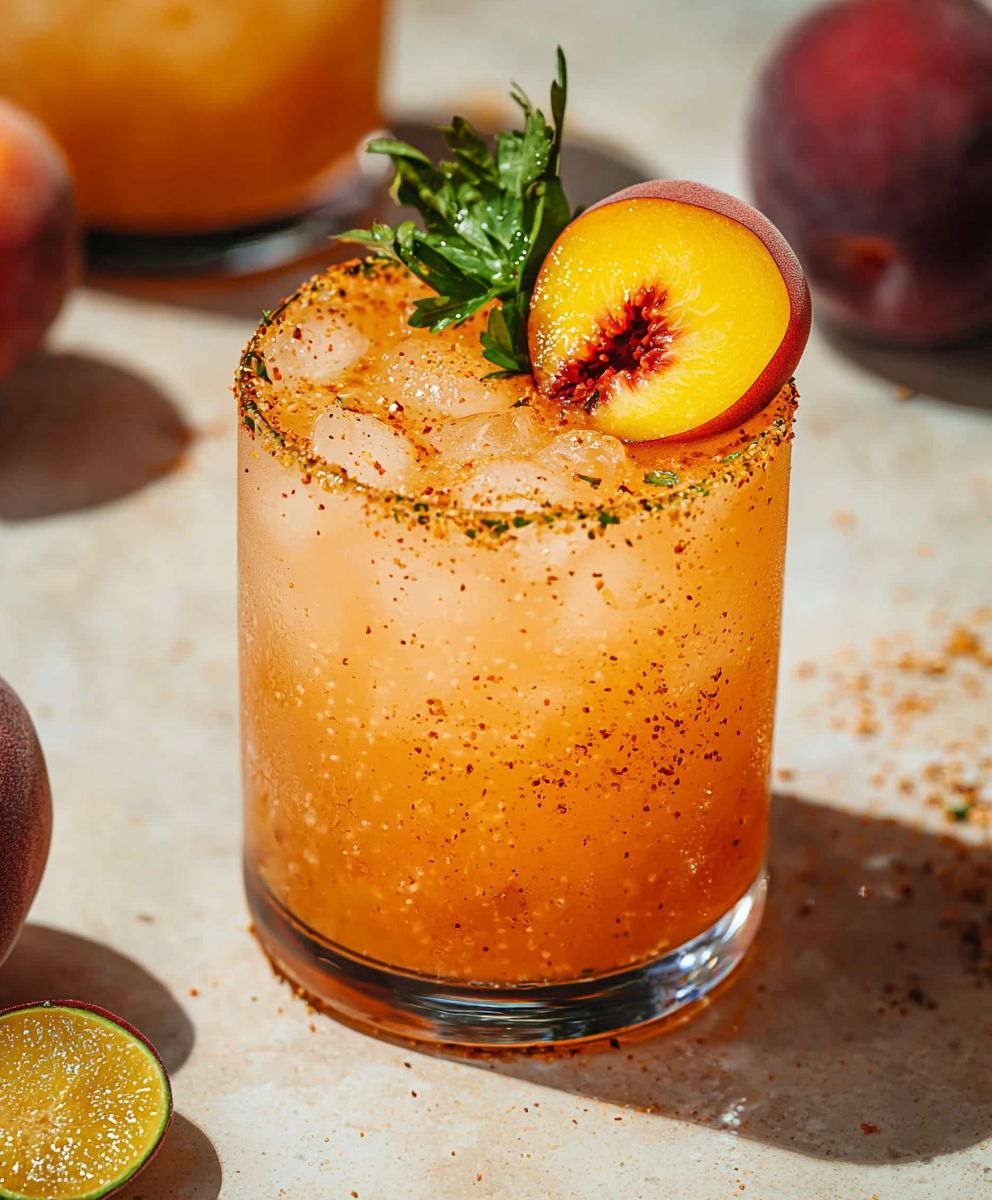 Cocktail Virgin Margarita pêche épicée