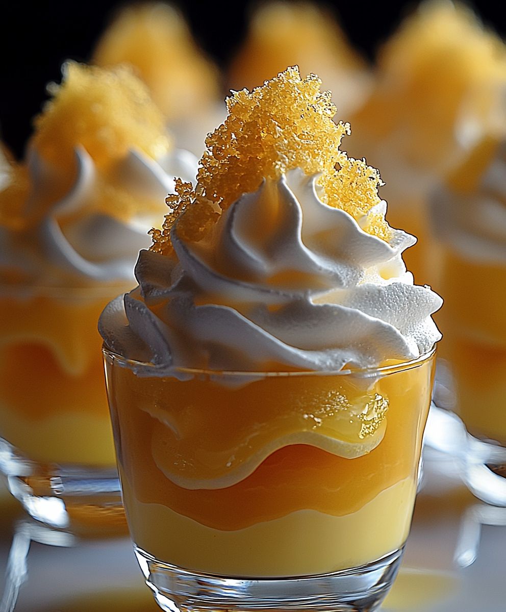 Verrines citron meringue croquante