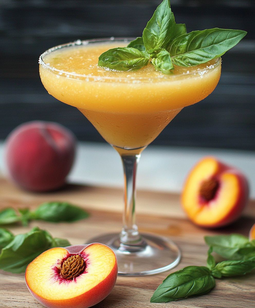Margaritas pêche basilic