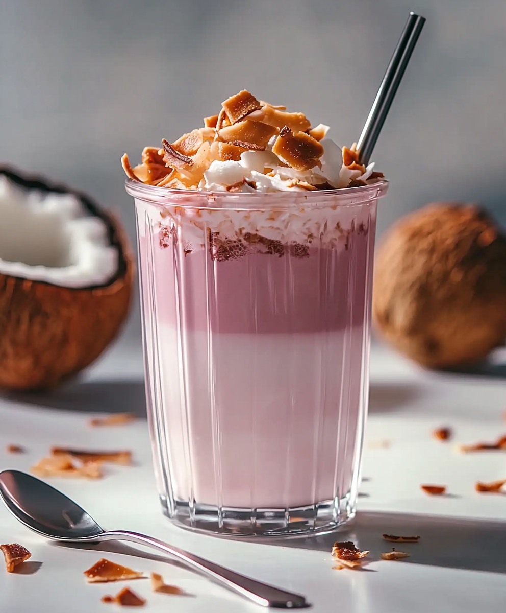 Latte glacé noix coco rose