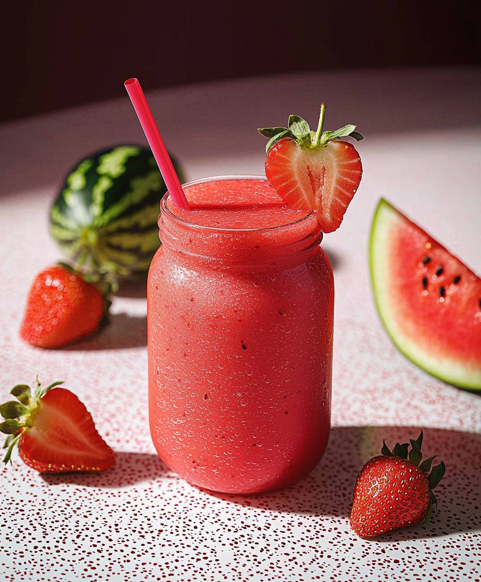Smoothie fraise pastèque