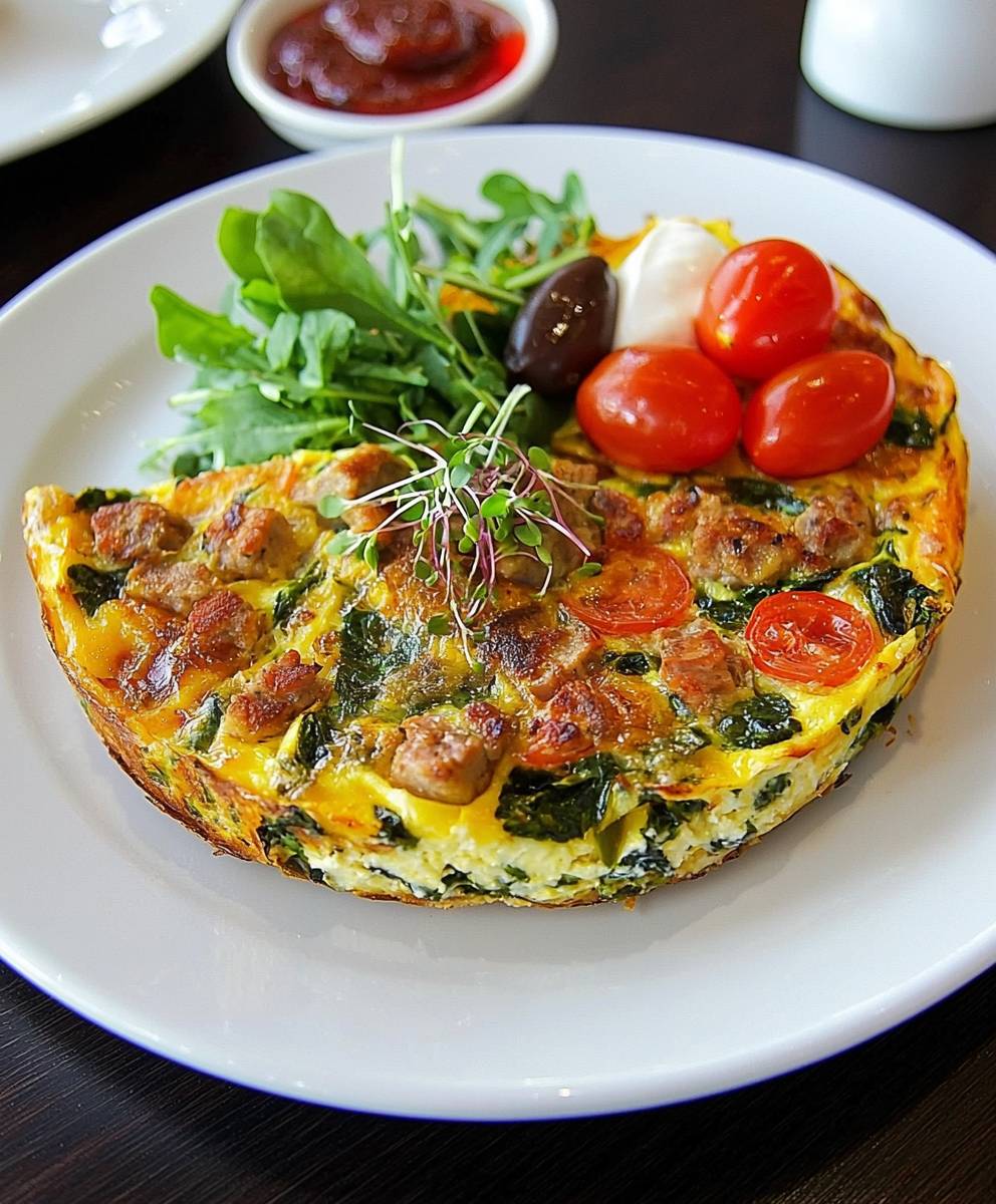 Frittata viande épinards