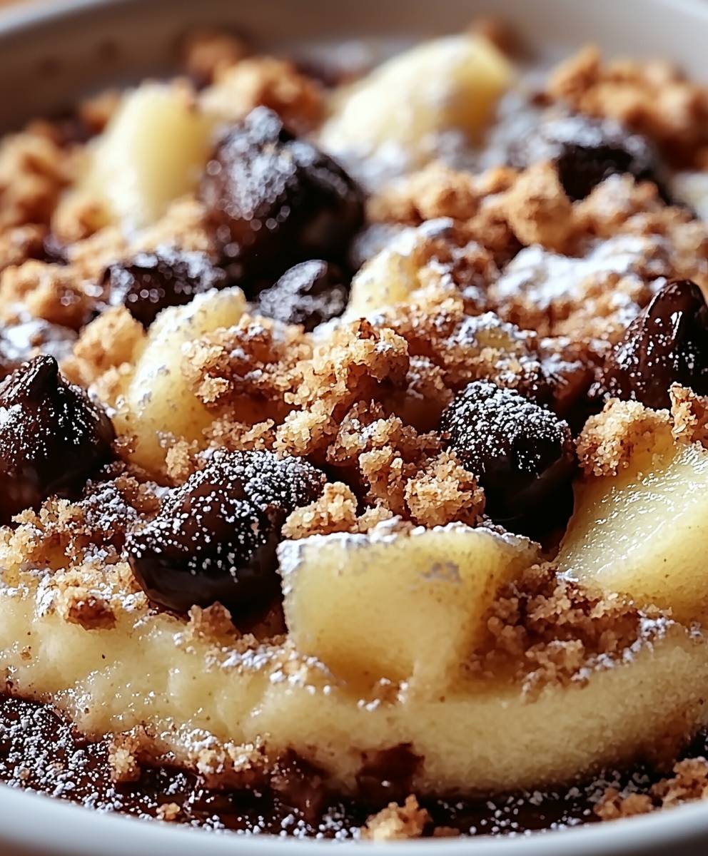Crumble poires chocolat fondant