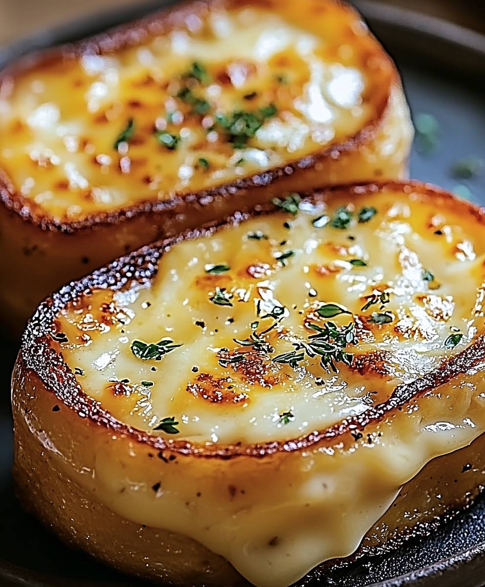 Pain perdu gratiné au fromage