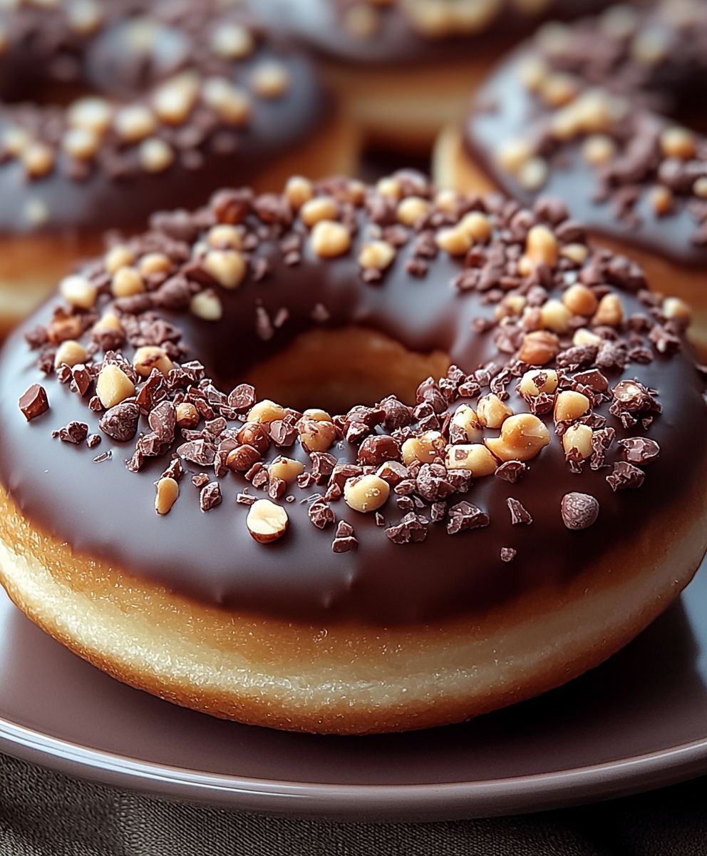 Donuts maison chocolat noisettes