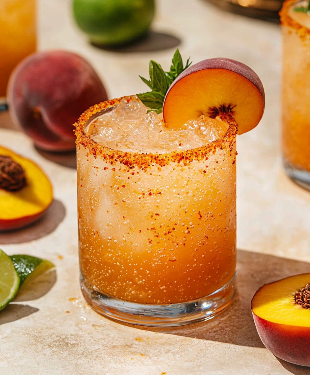 Cocktail Virgin Margarita pêche épicée