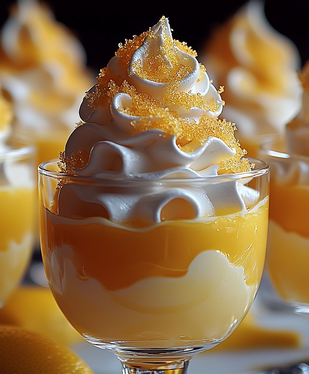 Verrines citron meringue croquante