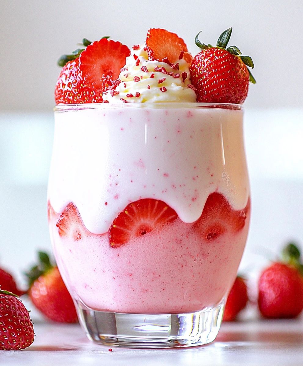 Lait fouetté fraise Dalgona
