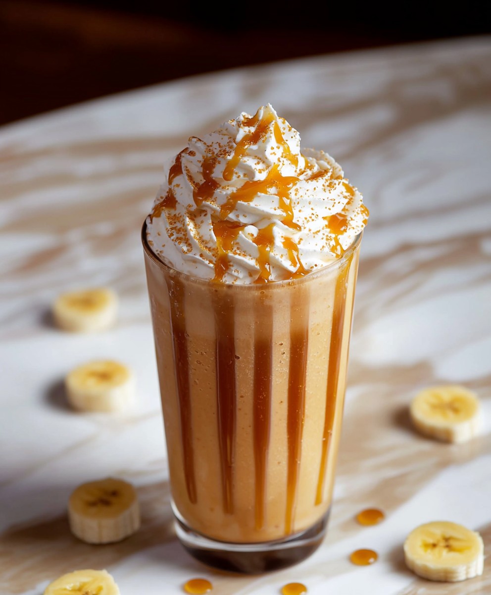Frappé banane caramel