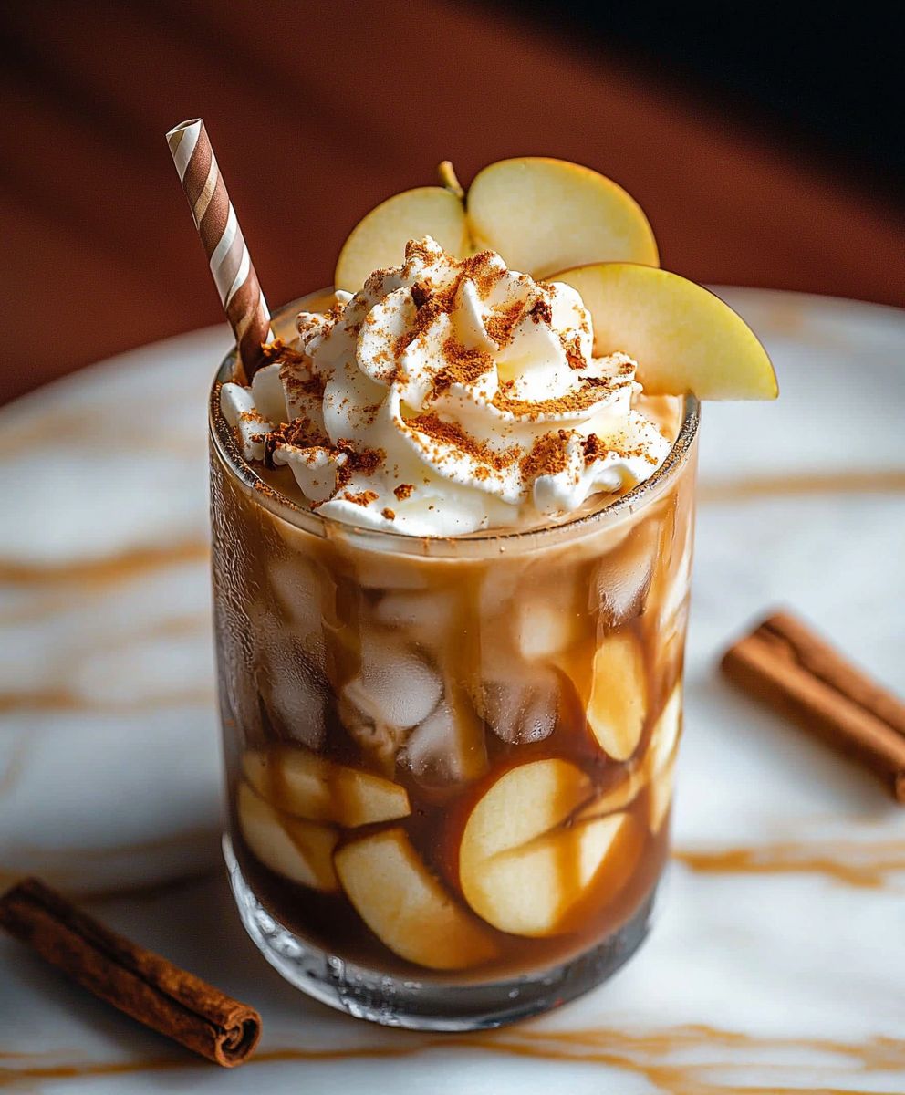 Café glacé pommes épices caramel