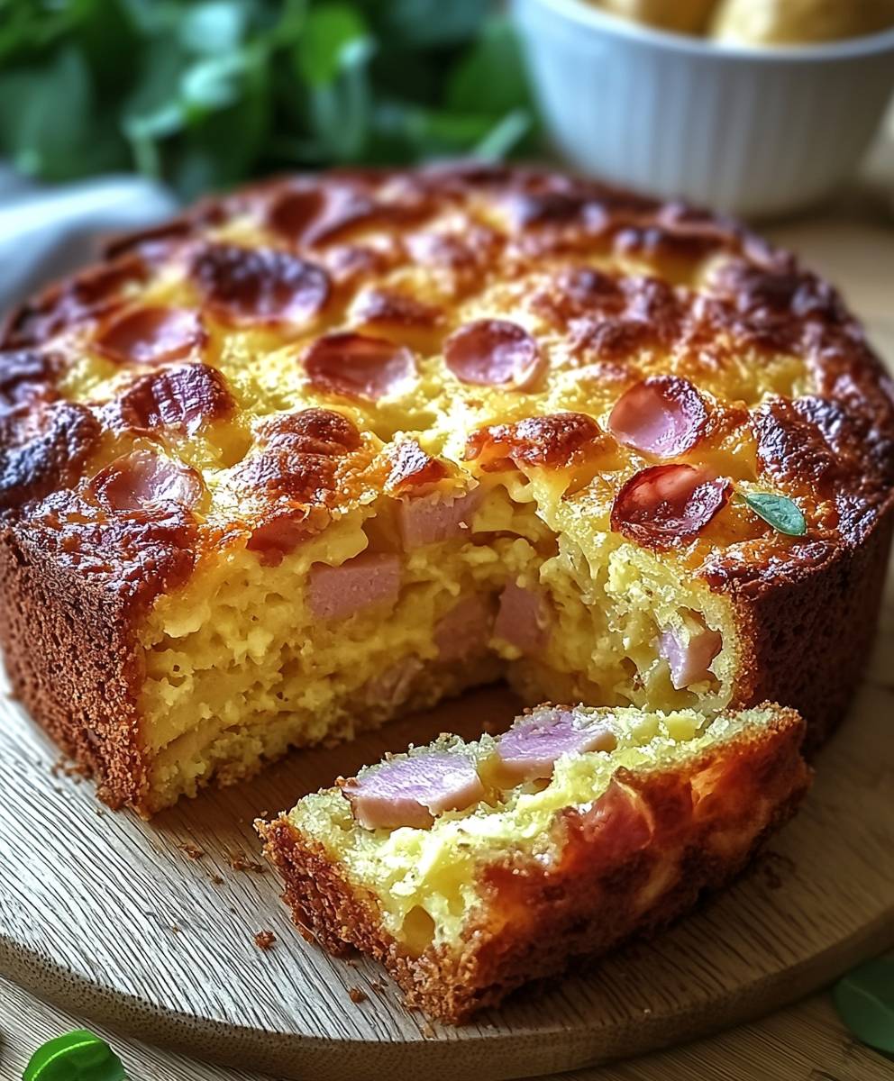 Cake moelleux jambon fromage