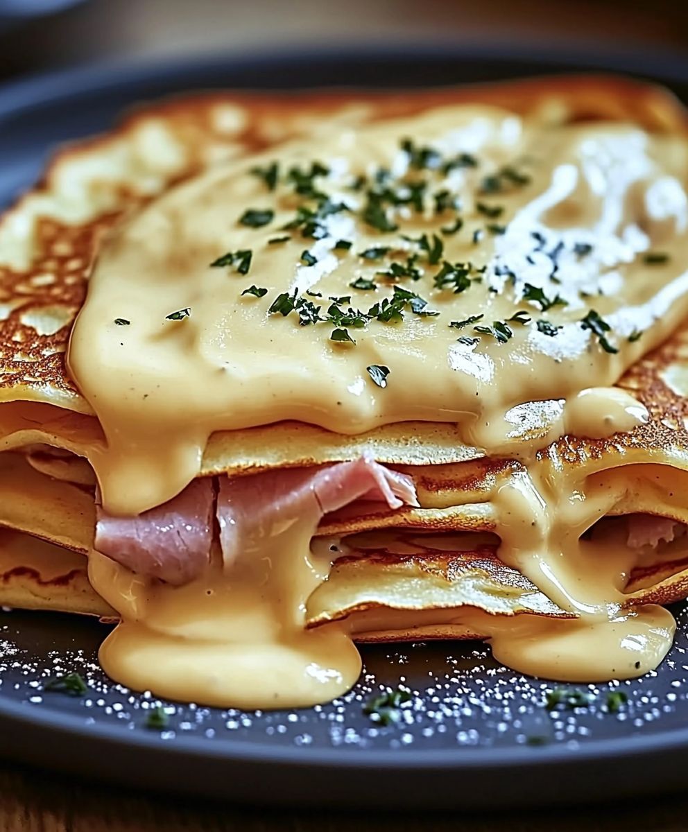 Crêpes jambon fromage béchamel