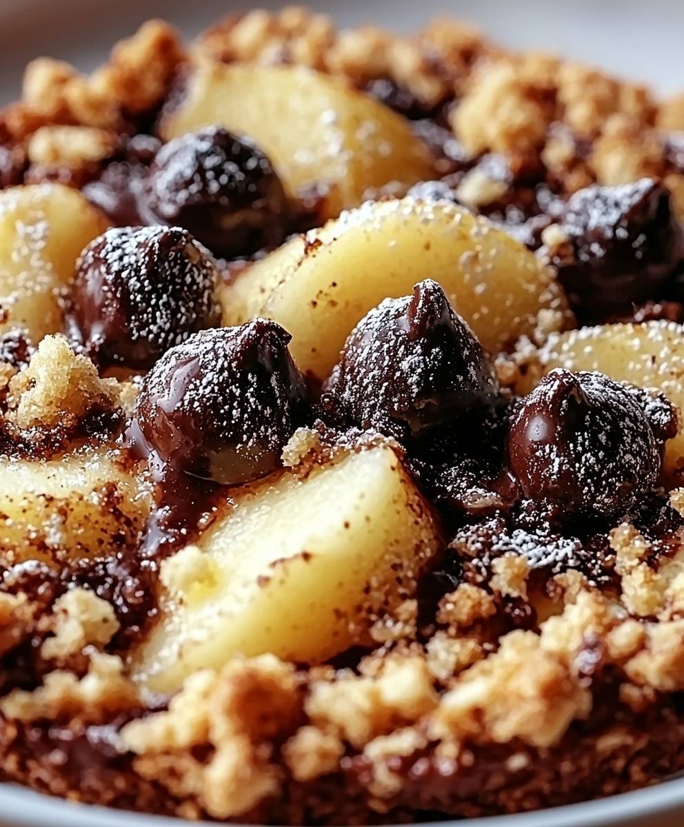 Crumble poires chocolat fondant