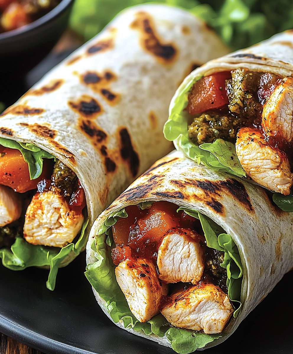 Wraps poulet tapenade méditerranéens