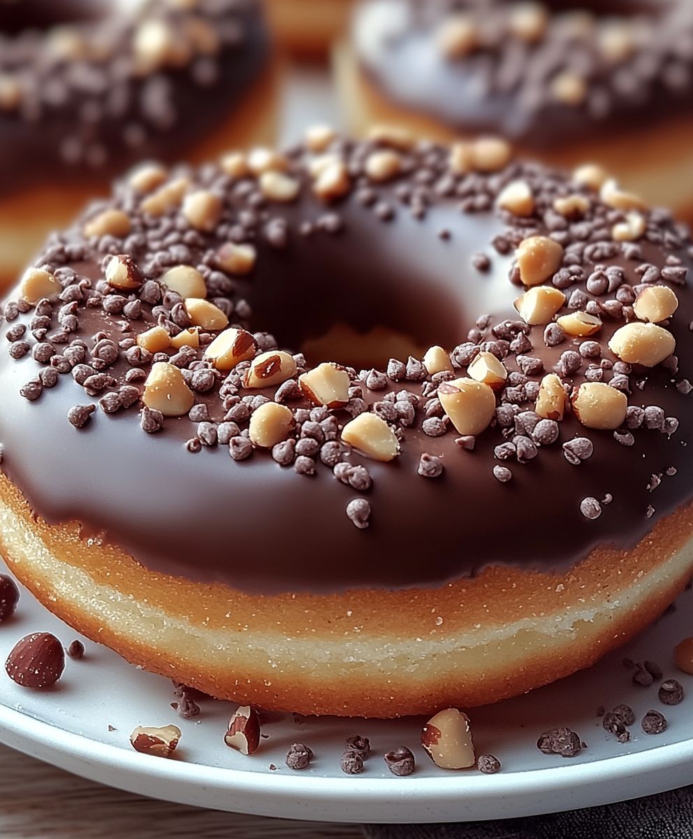 Donuts maison chocolat noisettes
