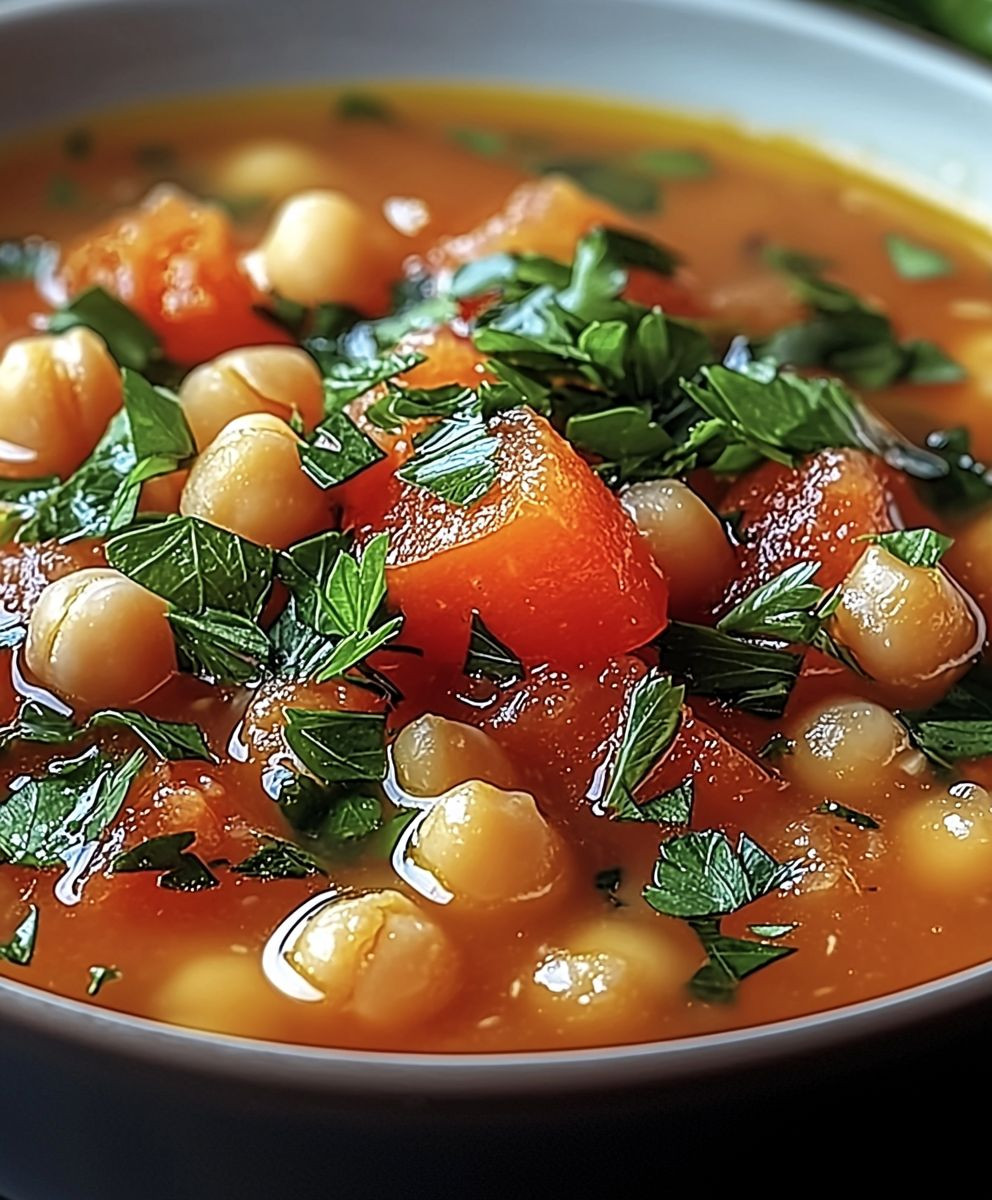 Soupe pois chiches tomate