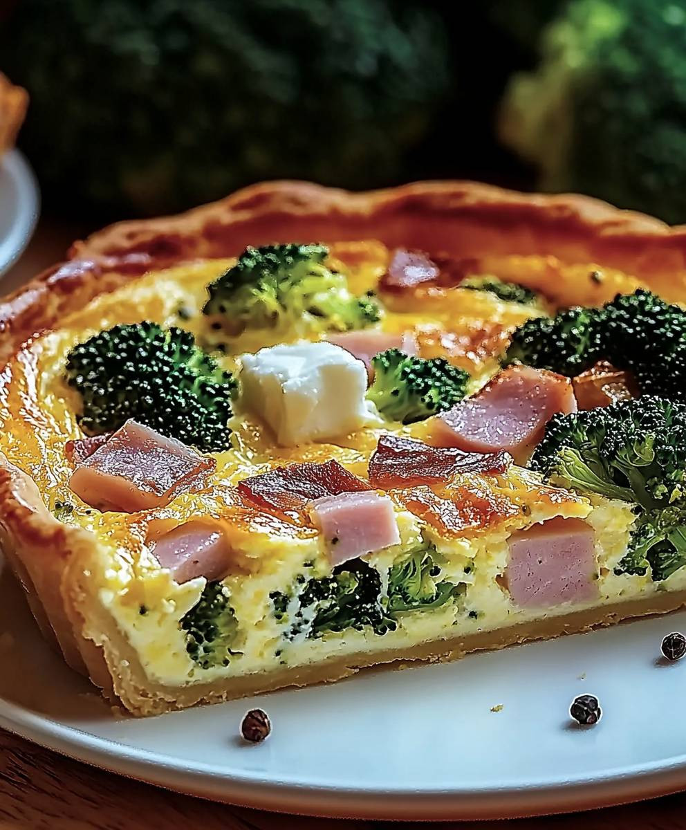 Quiche brocoli jambon chèvre