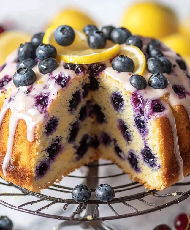 Gâteau éponge myrtilles citron