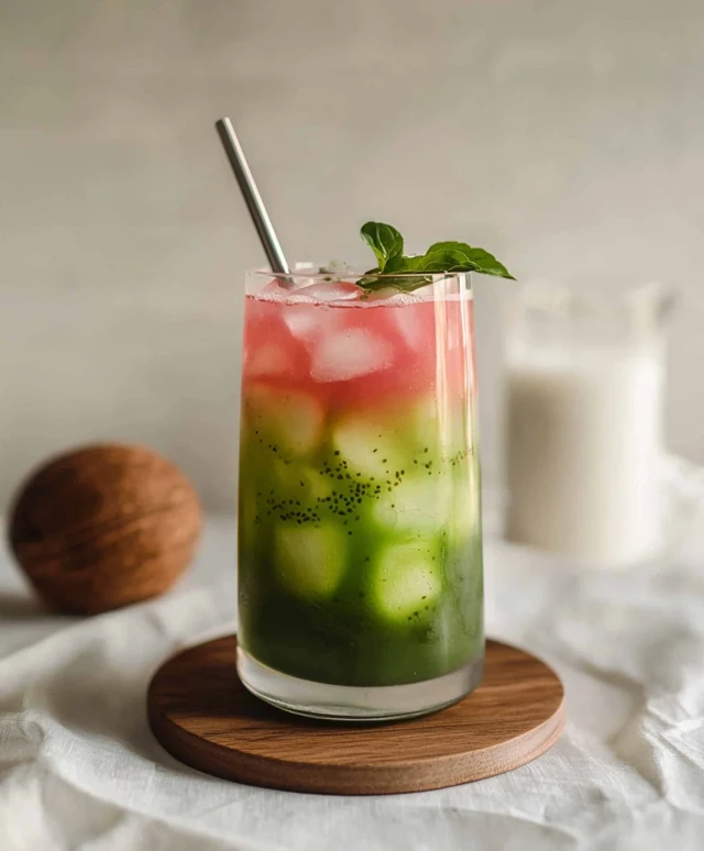 Eau de coco glacée matcha