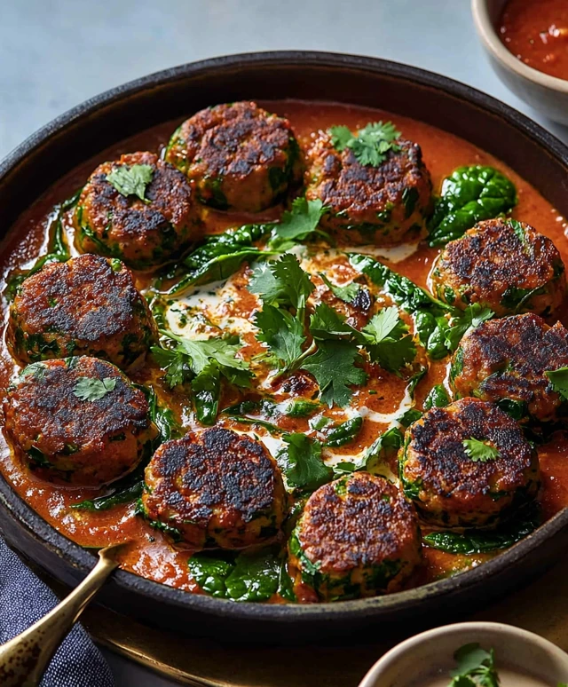Koftas épinards paneer sauce tomate