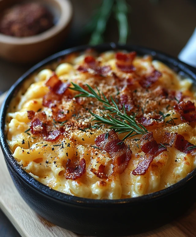 Macaroni au fromage et bacon