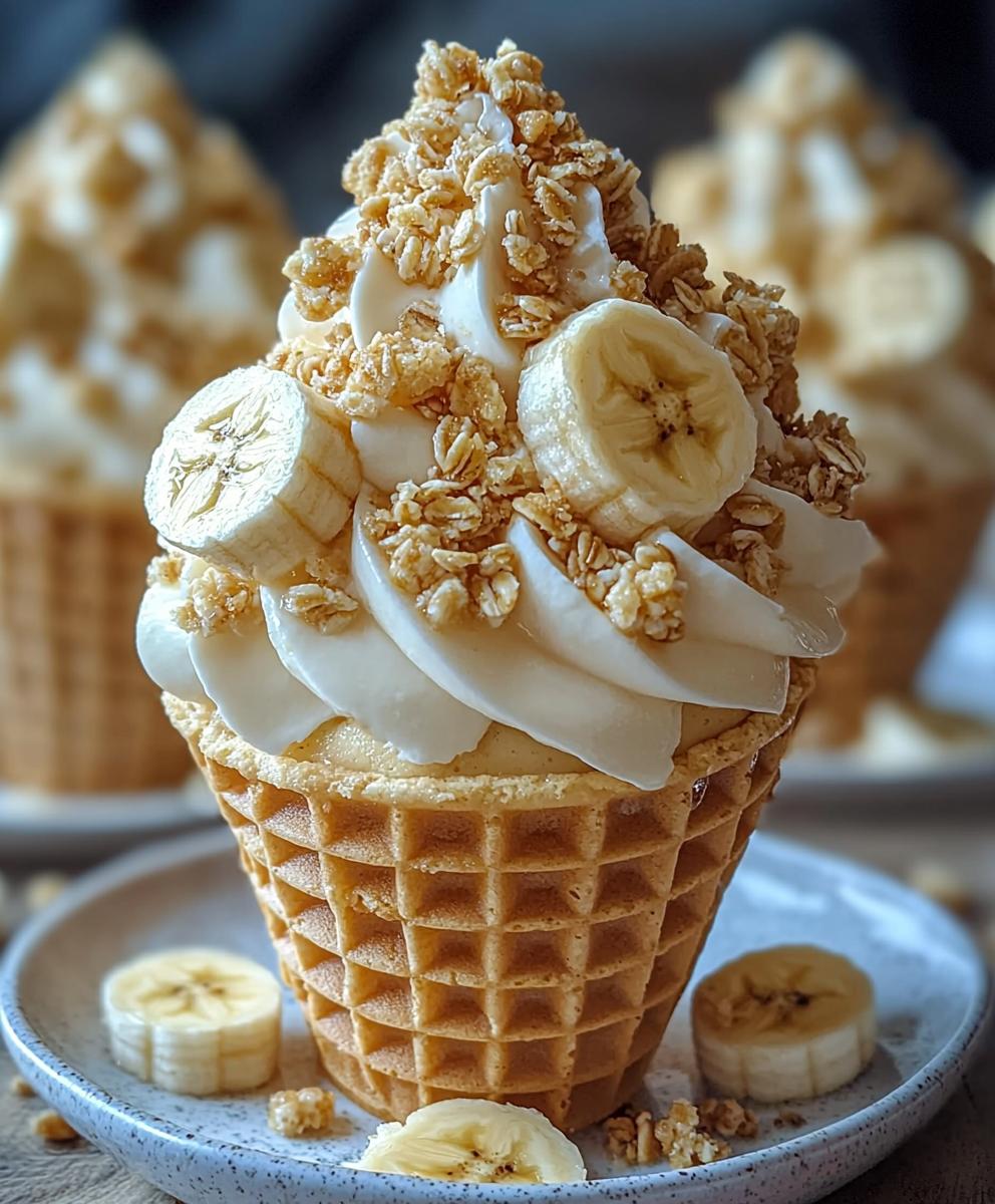 Cônes de cheesecake banane
