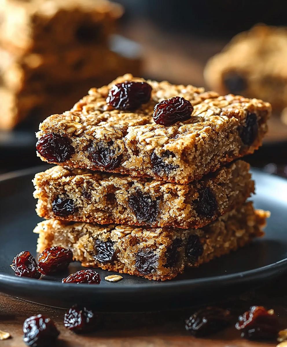 Barres d'avoine et raisins secs