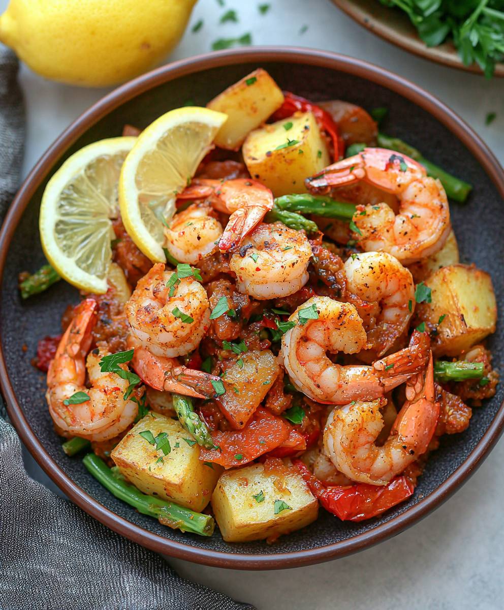 Crevettes cajun au citron