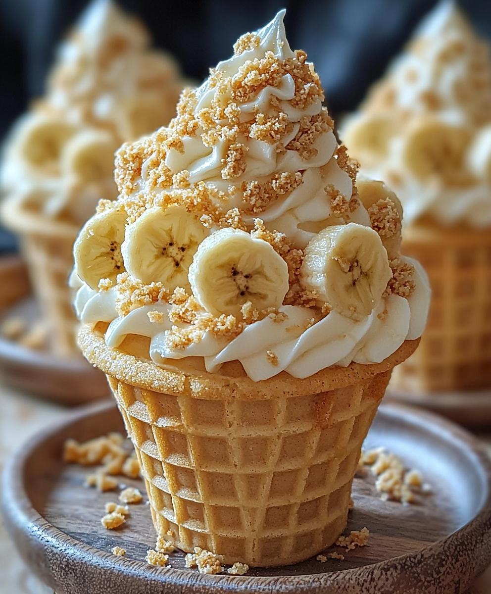 Cônes de cheesecake banane