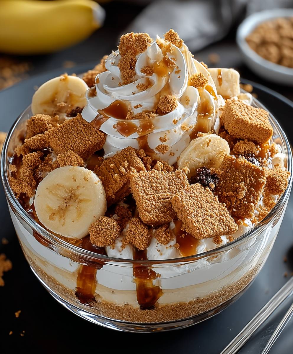 Pouding Biscoff banane caramel