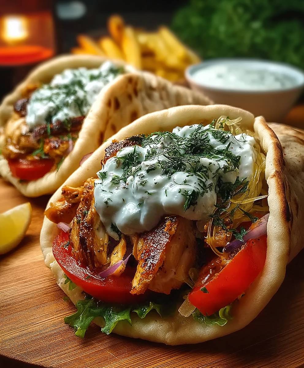 Gyros poulet grec tzatziki