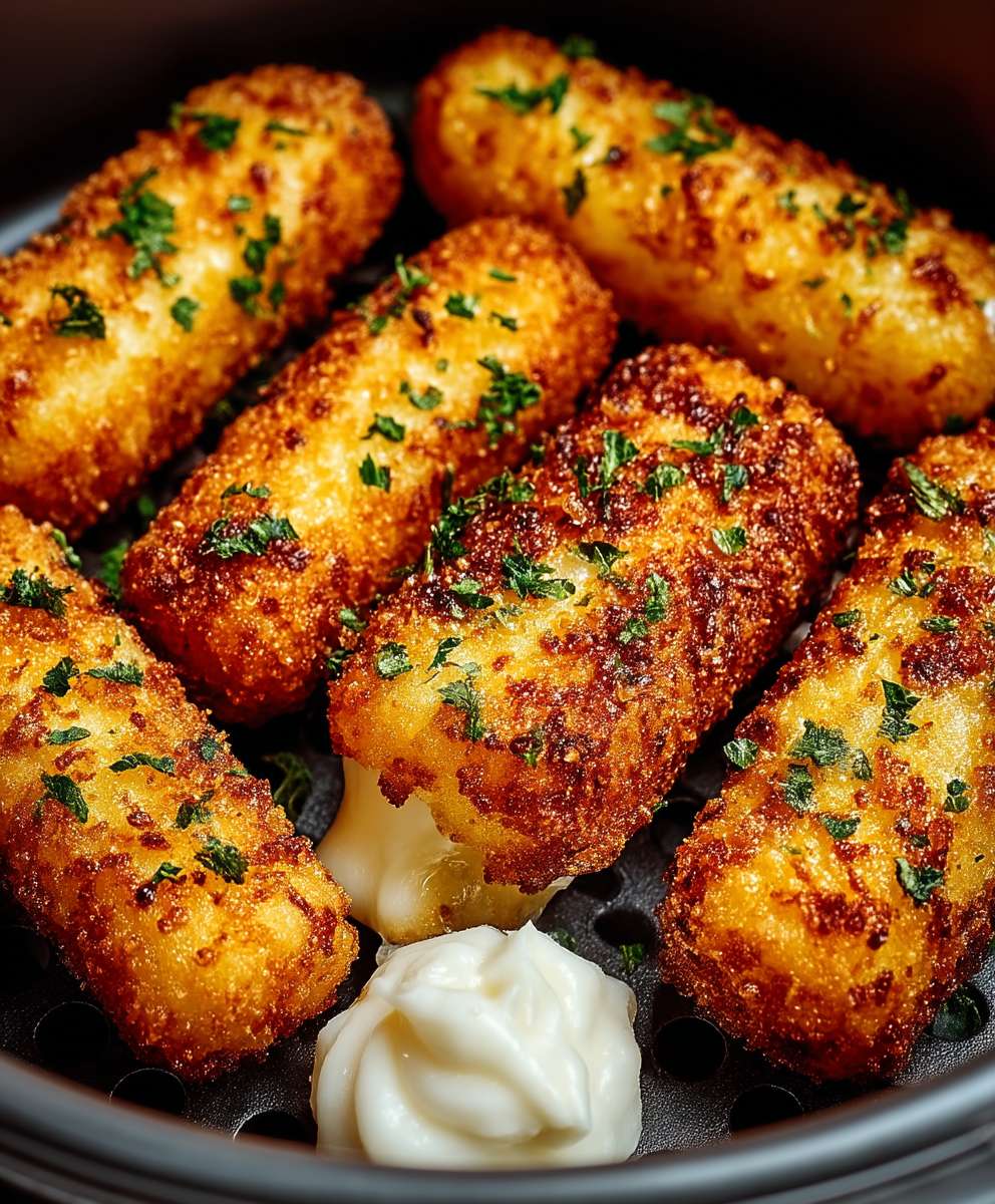 Bâtonnets mozzarella friteuse à air