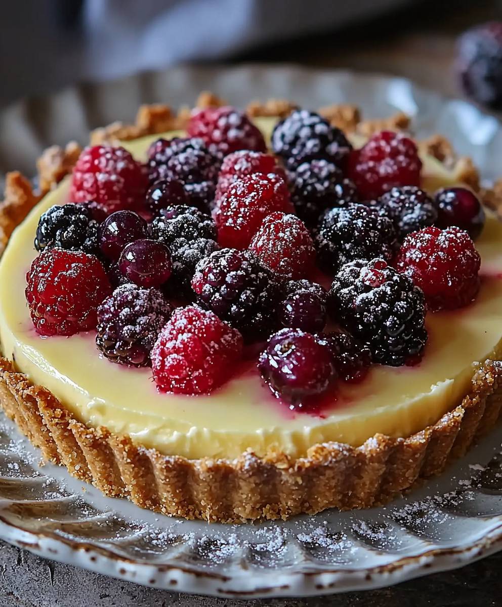 Tarte au fromage crème baies