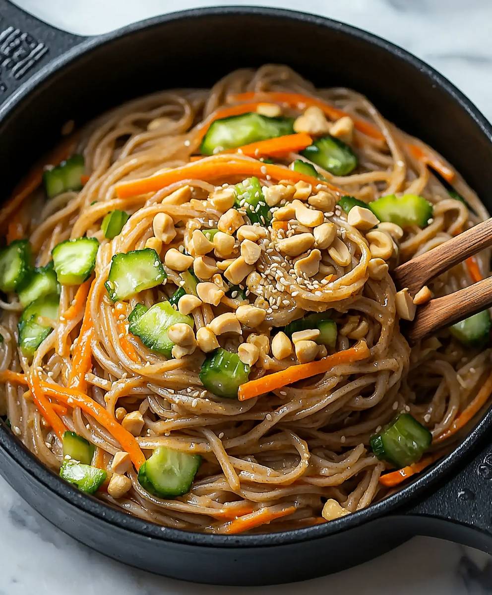 Soba au beurre de cacahuètes