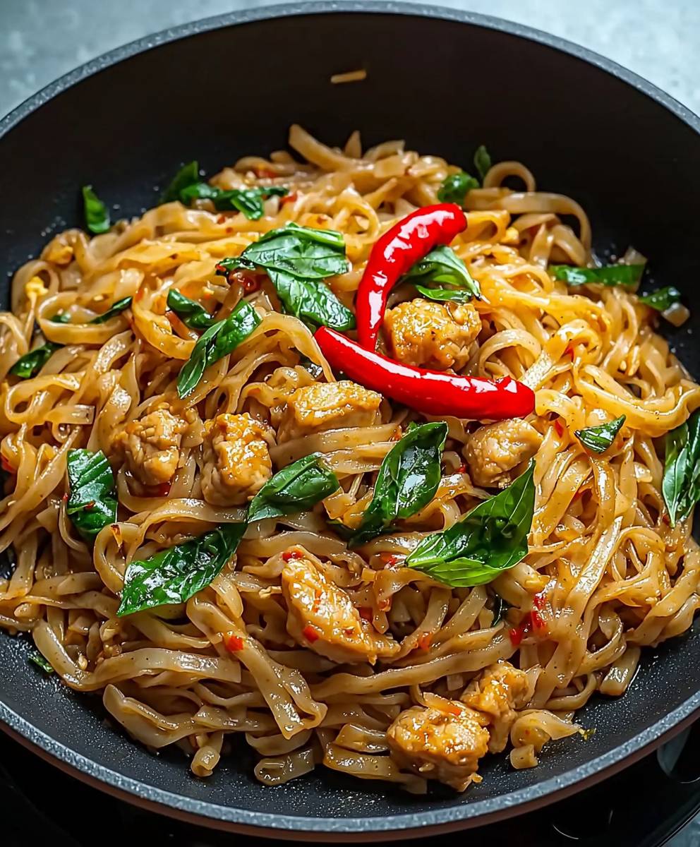 Nouilles sautées basilic thaï