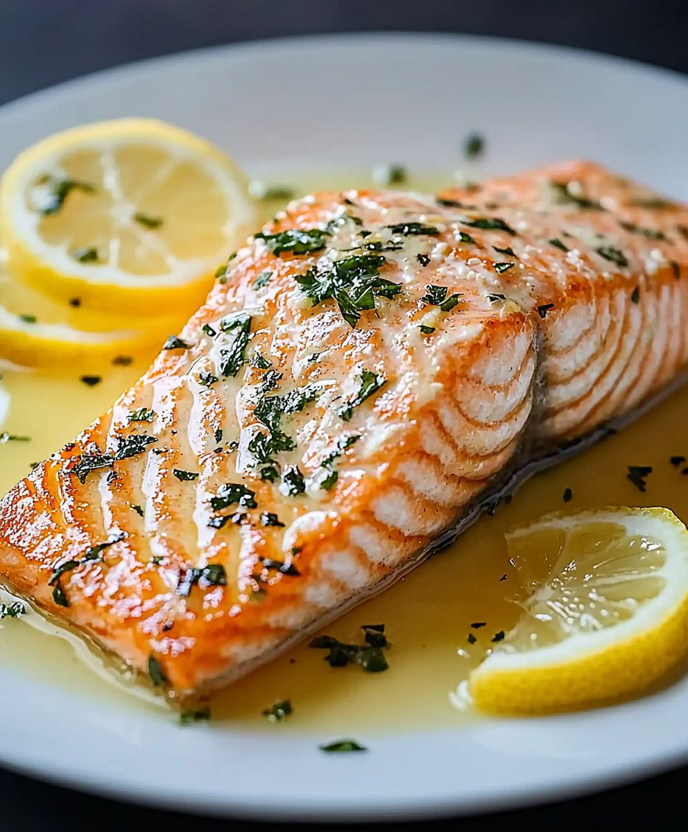 Saumon beurre ail citron