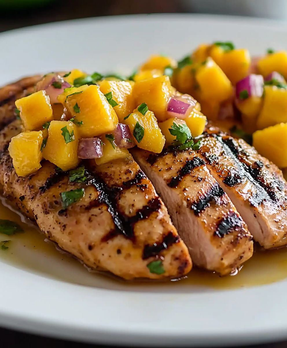 Poulet grillé salsa mangue