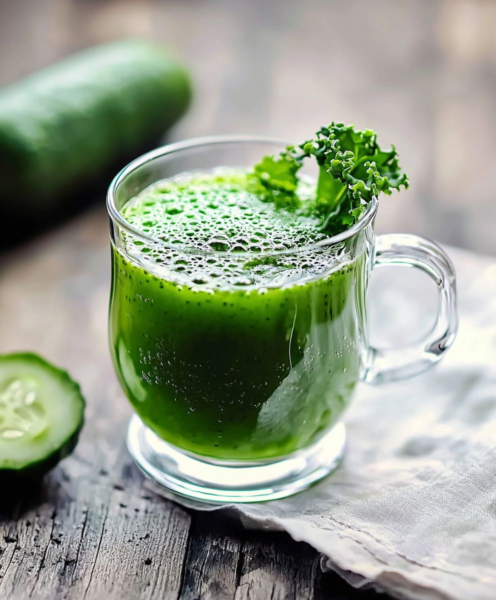 Smoothie celeri concombre kale spiruline