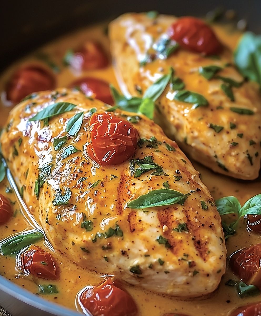 Poulet crème tomate