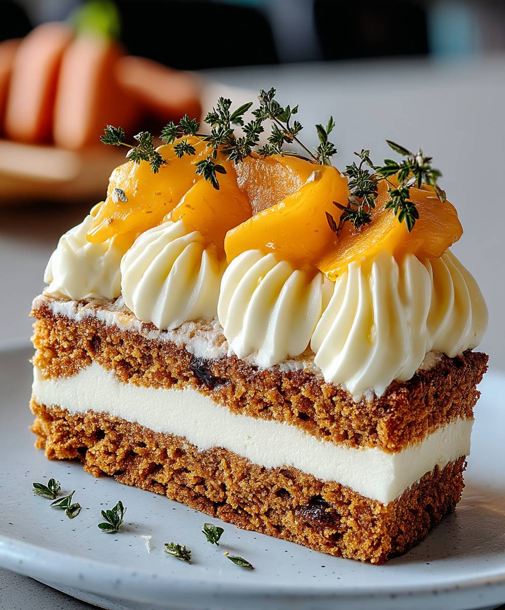 Gâteau carottes mousse chocolat blanc