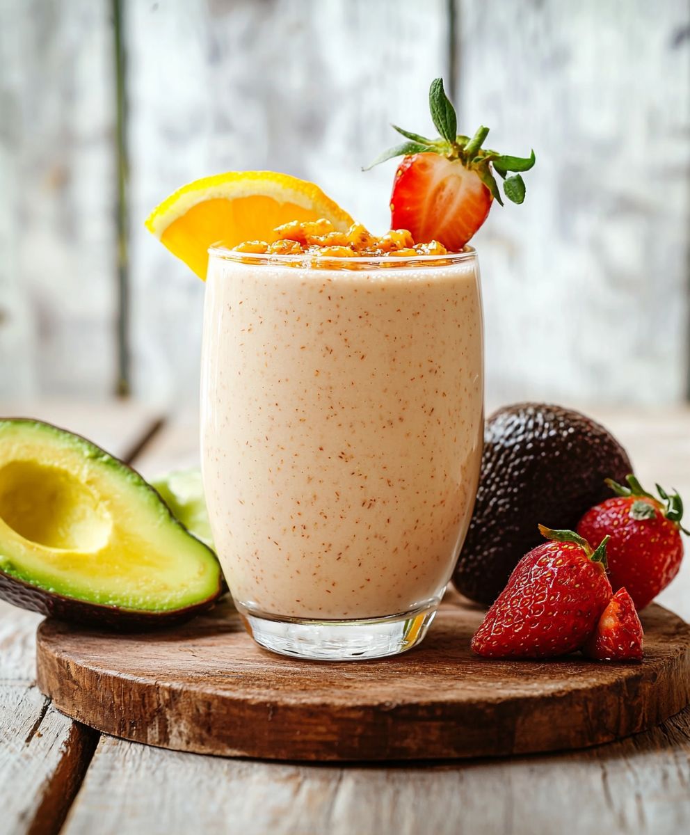 Shake protéiné yaourt avocat fruits