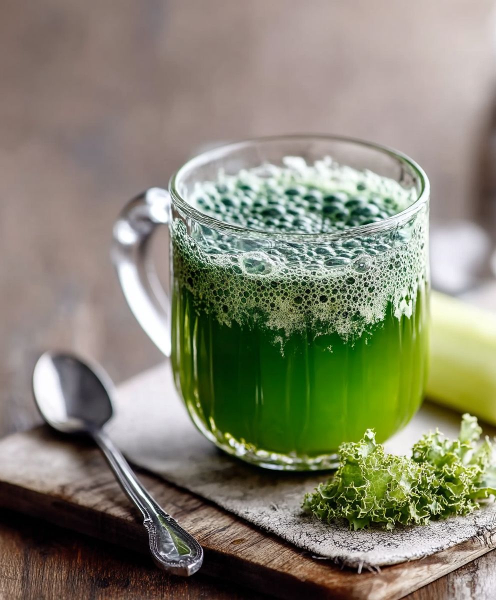 Smoothie celeri concombre kale spiruline