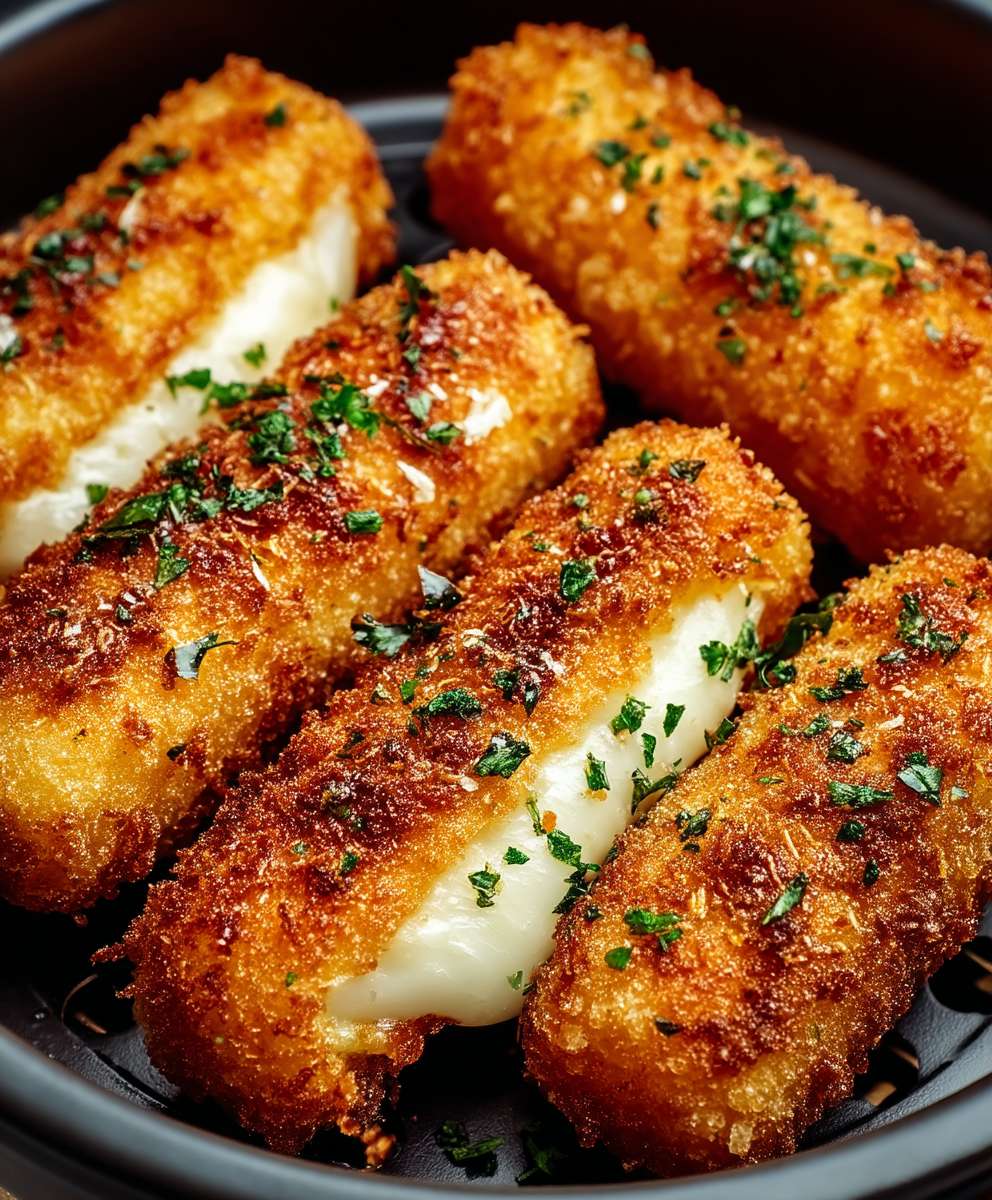 Bâtonnets mozzarella friteuse à air