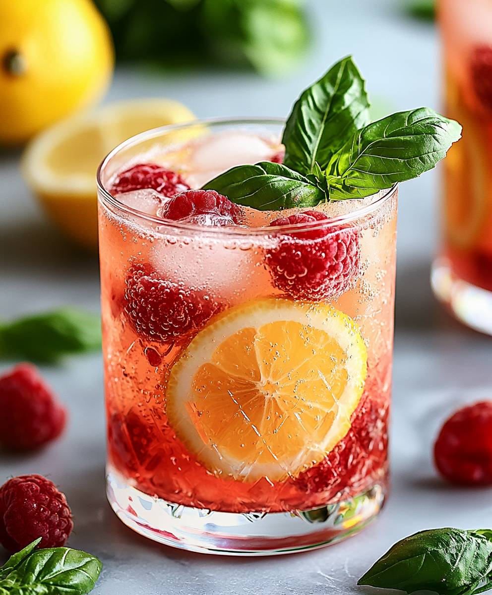 Fizz framboise citron basilic