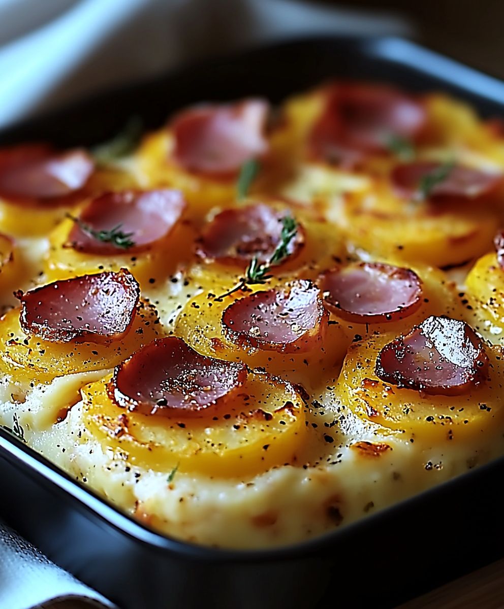 Gateau pommes de terre jambon mozzarella