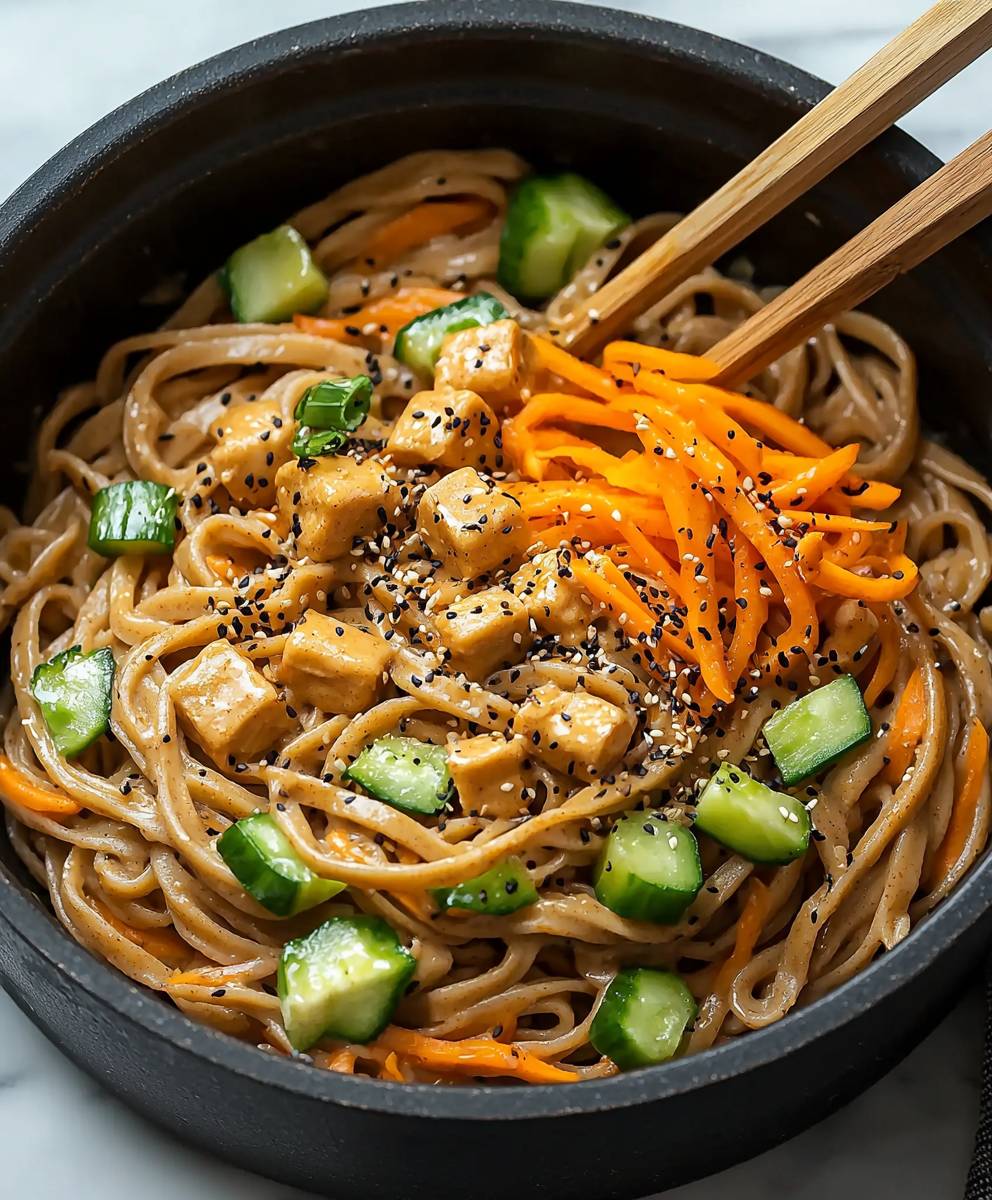 Soba au beurre de cacahuètes