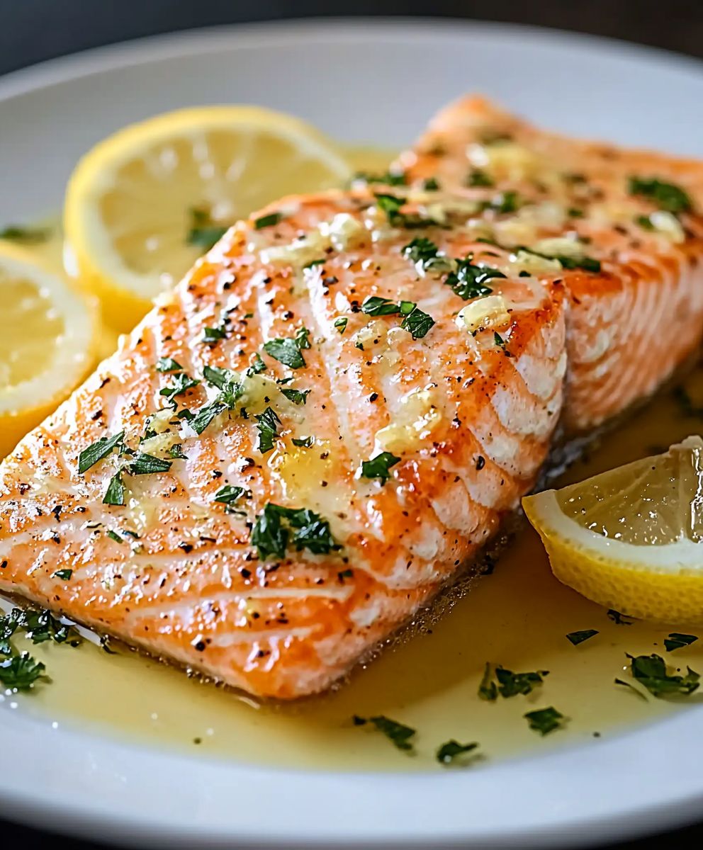 Saumon beurre ail citron